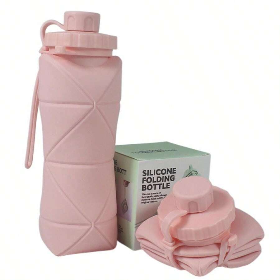 Silicone Folding Water Cup, Portable Cup, Outdoor Sports Travel Water Bottle, Telescopic Cup, Handy Cup, Folding Water Bottle - 粉色 - 查看 1