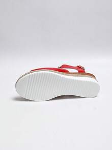 Women's Fashion Peep-Toe Wedge Buckle Strap Outdoor Beach Strap Roman Sandals For Summer,Holiday Essential - Red - View 9