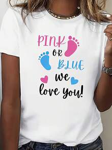 Women's Casual Summer T-Shirt - Short-Sleeved Round Neck T-Shirt For Women - Opaque Casual Top With Front And Back Print, Suitable For Spring And Summer - Machine Washable, Ideal For Everyday Wear And To Combine With Other Garments - Stylish And Fashionable T-Shirt. - 白色 - 查看 8