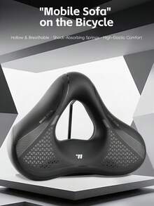 Cojín de asiento trasero de bicicleta WEST BIKING, diseño hueco, extra ancho y cómodo, impermeable, con doble amortiguación, asiento suave y grueso, adecuado para bicicleta de montaña, bicicleta de carretera, bicicleta eléctrica - Multicolor - Ver 5