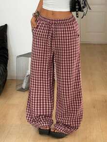 100% Cotton Washed White Trousers, Basic Minimalist Bohemian Style, For Summer Concerts, Outings And The Beach - Bordeaux - View 8