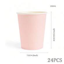 9盎司一次性派對用紙杯，多彩飲料杯，適用於水，果汁，咖啡或茶，非常適合婚禮、派對、野餐、燒烤、旅行和活動使用 - 淺粉紅色 - 查看 7