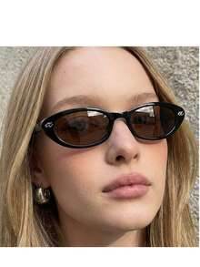 1 Pair Oval Fashion Decorative Women's Glasses - Red - View 5