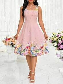 Conjunto de falda larga y chaqueta corta de dos piezas, de colores brillantes, romántico, de temperamento elegante y maduro, para primavera y verano - Rosa - Ver 3