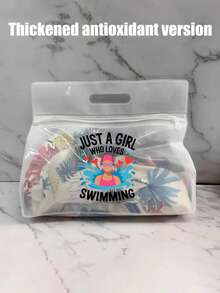 Sac de toilette transparent et imperméable avec imprimé de fille de natation, convient pour ranger le shampoing, la lotion, les cosmétiques et autres articles de salle de bain. Offre une solution de rangement à la fois élégante et pratique pour les voyageurs, les employés de bureau, les étudiants et les passionnés de beauté. Polyvalent pour les voyages, la salle de sport, l'hôtel et l'organisation quotidienne de la salle de bain - Multicolore - Voir 19