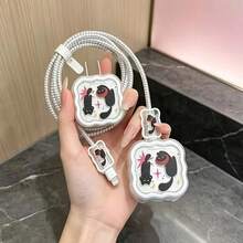 Black Cat 40W Charger Protective Case Suitable For IPhone 17 Data Cable Protection Winding Cord 17 Pro Max - Clear - View 2