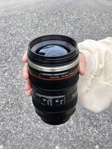 Camera Lens Shaped Mug, Creative Camera Lens Cup, Interesting Birthday Gift, Portable Insulated Cup With Lid, Suitable For Iced Coffee, Outdoor Travel, Camping, For Men, Women, Students, Photographers, Black - Multicolor - View 9