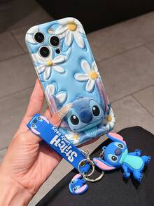 Disney Lilo And Stitch Phone Case : 3D Fluffy Pattern Border Protector Phone Soft Phone Case With A Free Cute Stitch Bracelet Chain Lanyard, Stitch, Lilo, Angel, For Apple 17 Promax 17 Pro 16 15 14 13 12 11 Pro Max XS Max X XR Soft Cover Summer Phone Case - trắng - Xem 3
