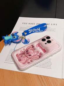 Disney Lilo And Stitch Phone Case : 3D Fluffy Pattern Border Protector Phone Soft Phone Case With A Free Cute Stitch Bracelet Chain Lanyard, Stitch, Lilo, Angel, For Apple 17 Promax 17 Pro 16 15 14 13 12 11 Pro Max XS Max X XR Soft Cover Summer Phone Case - 白色 - 查看 6
