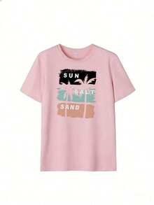 Summer And Beach Style Short Sleeve T-Shirt, Fashionable Short Sleeve T-Shirt For Spring And Summer 2026, Made In Mexico, 180 Grams. Cartoon Print, Couple Design, Suitable For Indoor Or Outdoor Wear. Crew Neck, Unisex, Ideal For Office And Leisure. One-Piece Pack. - PK-P631577SLNDXZGY471 - 查看 2