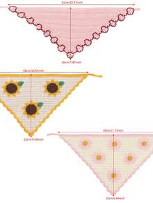 1 pieza Pañuelo triangular de ganchillo con flores, diadema floral linda & dulce para decoración de vacaciones en la playa, accesorios de cabello de verano para mujeres, pañuelos - Multicolor - Ver 2