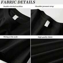 GraphicCreative Women's T-Shirt With Leopard And Heart Print, 100% Cotton, Round Neck, Short Sleeve, Not See-Through, Medium Elasticity, Bold And Elegant Style, For Daily Wear And Casual Outings, T-Shirt For Leopard And Heart Design Lovers. - 黑色 - 查看 2