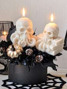Khuôn nến silicon hình đầu lâu bạch tuộc Cthulhu, phong cách Gothic u tối, hình khối 3D lập thể, thích hợp cho Halloween, tiệc theo chủ đề đen tối. Chất liệu silicon mềm dễ lấy nến ra khỏi khuôn và có thể tái sử dụng, thuận tiện cho việc vệ sinh, tương thích với nến thơm, đồ trang trí bằng thạch cao, đồ tự làm bằng nhựa, có thể dùng làm đồ trang trí nhà cửa, quà tặng ngày lễ, lý tưởng cho những người yêu thích thủ công để tạo ra một bầu không khí huyền bí. - Sọ Bạch tuộc Cthulhu - Xem 2