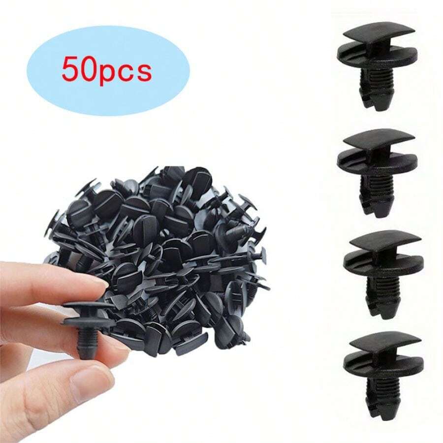 50Pcs Car Bumper & Fender Rivet Clips, Plastic Retainer Fasteners Auto Body Trim Panel Fixed Clamps For Peugeot Black Trim Panel Retainers