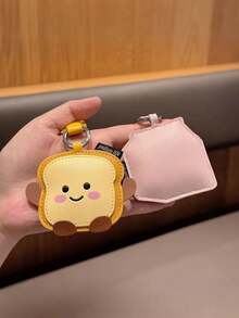 Cute Breakfast Food PU Leather Keychain, Toast Milk Pineapple Bun Cartoon Pendant, Creative Bag Charm, Car Key Chain, Student Backpack Decor, High-Quality Girly Accessory, Great Gift For Friends And Birthdays - Multicolor - View 5