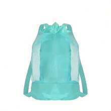 ABAHUB 1 pieza Mochila con cordón - Bolsa de malla ligera para la playa y organizador de almacenamiento para natación - Portátil, compacta y transpirable (secado rápido/nailon) - Multicolor - Ver 6