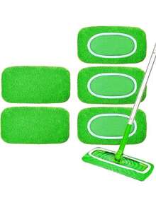Rectangular Microfiber Mop Replacement Cloths, Reusable Cleaning Pads For Flat Mops, Easy To Install And Remove, Keeps Floors Clean And Streak-Free For Home Use. Christmas, Halloween, Easter, Thanksgiving, Holiday Season Gift - Green Mop Cloth - View 8