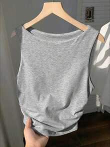 Camiseta de tirantes de algodón puro, primavera/verano - Gris - Ver 5