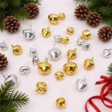 100pcs Decorative Bells, DIY Craft, Holiday Decor, Dog Collar Accessories, Phone Strap Accessories, Suitable For Halloween And Christmas - One-word Bell - View 8