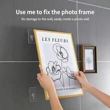 20pcs No-Drill Photo Frame Hanging Clips, Heavy Duty Damage-Free Adhesive, Reusable, Suitable For Drywall, Photo Wall Decor Fixation Tool, No Drilling, Non-Marking Wall Hooks, Adhesive Hanging Devices - 20pcs - View 4