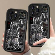 Funda para teléfono con diseño artístico en blanco y negro, compatible con Samsung, Apple, VIVO, OPPO, , ,  y Honor. Fabricada en TPU, ofrece protección contra golpes y caídas. Un regalo ideal para amigos y familiares. - Negro - Ver 1