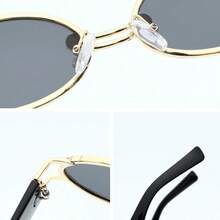 3pcs Metal Frame Oval Retro Fashion Glasses, Fashionable Design For Women Beach Accessories, Classic Style, Suitable For Outdoor Travel, Beach Vacation, Casual Wear, Driving Glasses, Summer Fashion, Sunshade, Elegant Decoration, Family Travel, Vacation, Summer Beach Vacation, Outdoor Travel - 彩色 - 查看 9