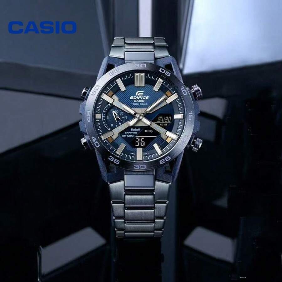 Casio Long-Tail Keywords: Blue Steel Band Watch, Sapphire Glass Watch, Solar Powered Smart Watch, Racing Style Men's Watch - one-size - View 1