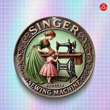 Broche/Badge de mode classique de machine à coudre vintage (2D PLAT), parfait pour assortir avec des jeans, des vêtements, des sacs à dos et des chapeaux. Accessoire de collection idéal et cadeau pour les vacances, les événements et les rassemblements - A - Voir 7