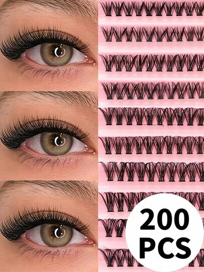 10 pares de pestañas postizas falsas segmentadas de 40D, efecto estereoscópico 3D, rizo D, 200 racimos, longitud mixta de 10-16 mm, crea ojos grandes naturales. Material suave y amigable con la piel, reutilizable, fácil de aplicar, adecuado para principiantes, ahorra tiempo de maquillaje DIY, adecuado para ir al trabajo, citas, fiestas, regalo para novias y días festivos