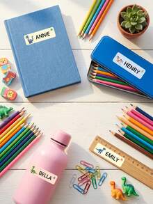 60pcs Custom Dinosaur Name Stickers,Personalized Labels For School Supplies,Personalized Custom Tags For Water Bottles, Pencil Cases, Notebooks, Lunch Boxes - Multicolor - View 2