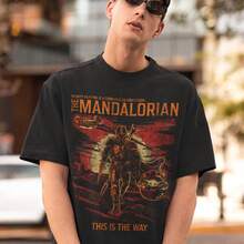 Retro T He  Ma Nda Lor Ian Shirt – This Is The Way, Grogu Tee - Black - View 1