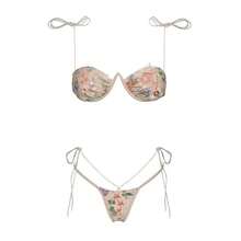 2026 New Model Bikini Sexy Bikini Swimsuit For Women Embroidered Two-Piece Swimwear - Beige - View 4