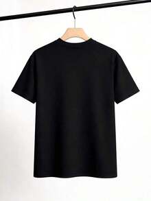 [Entrega Local]Playera Para Mujer Camiseta Casual Mujer Estilo Relajado Con Estampado De Cereza Y Lazo Grande Cuello Redondo Manga Corta Primavera Verano Diario - Negro - Ver 3