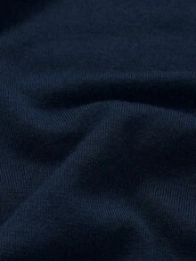Elegante camiseta básica minimalista vintage casual de uso diario, reversible, de punto con cuello redondo y manga larga para mujer, color negro, para primavera - Azul marino - Ver 6