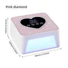 LIMEGIRL SUN BM-25 Bling Rhinestone Plug-In Nail Lamp - UV LED Gel Dryer With Heart-Shaped LCD Display & 4 Timers, Cute Design, Ideal Christmas/Birthday Gift For Girls - Multicolor - View 9