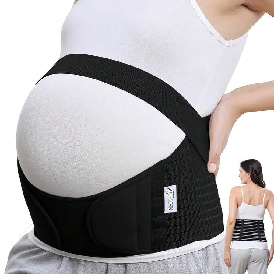 Care Pregnancy Belly Band Maternity Belt, Back/Abdomen/Waist/Pelvis Support (Size M, Black Color) WOUC - Grey - View 1