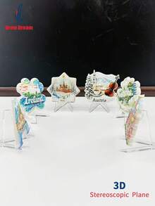 1 pieza Imán de refrigerador 3D en relieve creativo, recuerdo elegante, regalo 3D, decoración para el hogar y la cocina adecuado para el refrigerador, la oficina, la casa, el gabinete, el lavavajillas - Unitalla - Ver 3