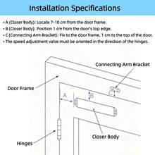 Automatic Door Closers For Iinterior Door Fire Doors Adjustable Speed Overhead Gate Spring Closer For 65-85KG Home Commercial Use - For 65-85KG Door - View 6