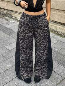 Women's Color-Blocked Parachute Pants For Spring And Summer Outings And Concerts - Black - View 8