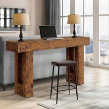 63" Long Console Table For Entryway, Rectangular Wooden Side Table For Behind The Sofa, Farmhouse Style Entry Table For Entryway, Hallway Or Living Room. - Rust Brown - View 10