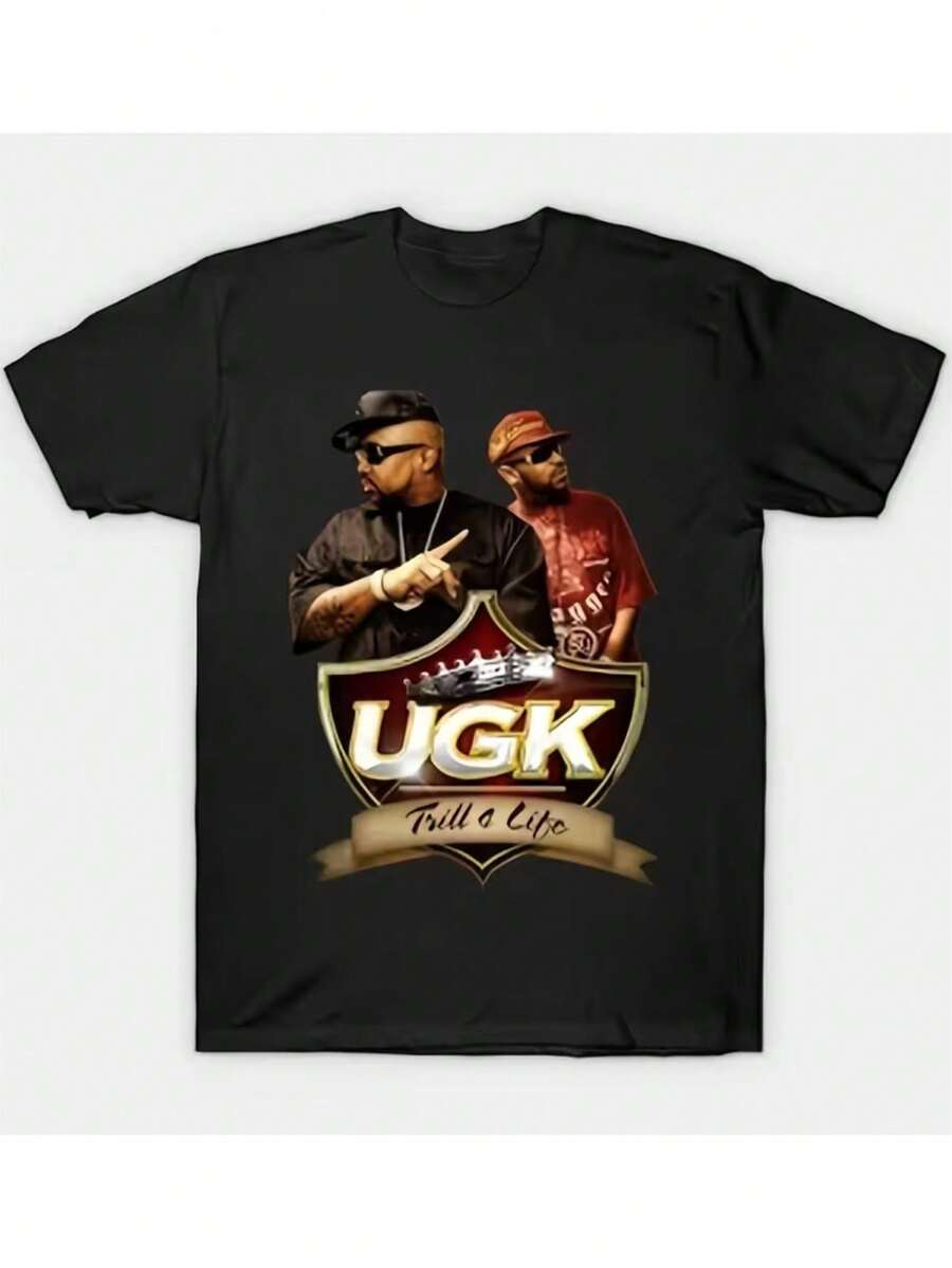 T-Shirt, Plus Size - Ugk Simple T-Shirt. With A Crisp, Streamlined Cut, This Garment Creates A Clean And Vibrant Look When Worn. Its Relaxed Yet Flattering Silhouette Suits All Body Types, Offering A Style That Is Both Casual And With A Touch Of Elegance. - 黑色 - 查看 1
