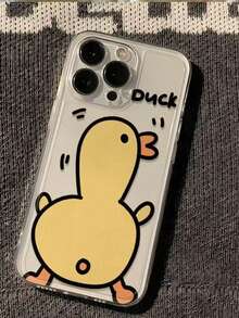 1pc Small Yellow Duck Protective Case, Full Coverage Anti-Drop Phone Case Suitable For IPhone 11/12/13/14/15/16/17/Pro Max - Yellow - View 3