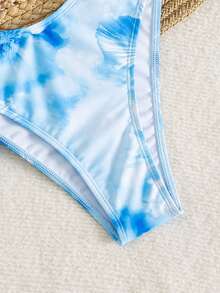 Conjunto de bikini sexy con tirantes de espagueti y estampado aleatorio para mujeres 2026, conjunto de verano, elegante, Día de San Valentín, playa, vacaciones, casual, único - Multicolor 9 - Ver 4