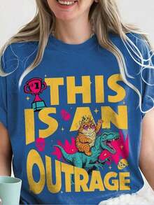 Unique Piece, Literary Design Of Donu Mongo, Princess Donut And Mongo, Fantasy Book Reader, Geek Cat Lover, Intense Colors, Multiple Color Options, Casual Summer T-Shirt For Women, Vacation Style, Book-Themed T-Shirt, Fun Print, Music Festival, Easter, Teacher's Day. - 多色 1 - 查看 7