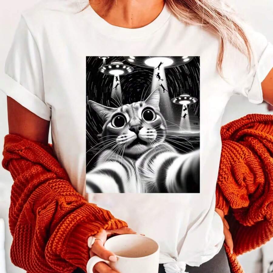 Printed T-Shirt For Men And Women - Putih - View 1