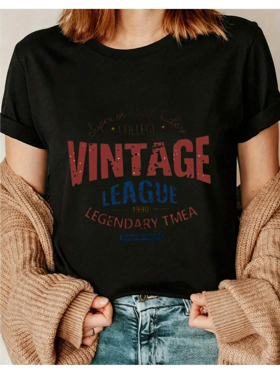 Unisex Short-Sleeved T-Shirt, TeeCon Features VintageY2KLiga Graphic With Impressive Y Lettering Designed With Round Neck And Short Sleeves This Breathable Fabric Is Perfect For Spring Summer SummerTepixianai01Crew Short Neck With Sleeves Top Suitable For All Seasons Casual Players Men, , , Women, Romwemen, Bohochic, Teachers Gifts, T-Shirt For Curvy Women's Sets For Mu, Y2k, - 黑色 - 查看 1