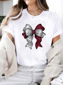 Texas A&M Aggies, Gig Em Football Jersey, TAMU, Aggies Design, 220g White Cotton Short Sleeve T-Shirt. It's The Best Gift For Best Friends And Family, Letting Them Feel Cool And Comfortable In Summer. - 白色 10 - 查看 6