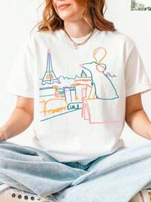 Camiseta de manga corta para mujer de talla grande con estampado de grafiti de corona - Diseño "BIG MAMA" con corona y corazones, estampado geométrico, cuello redondo transpirable, lavable a máquina, comodidad para todas las estaciones, estilo casual y moderno. - Blanco 5 - Ver 7