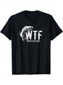 2026, Uh, Where Are The Fish? Humorous Fishing T-Shirt For Men. - 黑色 - 查看 7