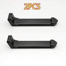 2-Piece Wall-Mounted Tool Rack (With Adhesive Strips), Anti-Deformation, Anti-Rust, Anti-Fall, Provides Secure Fixation For Heavy Items. Easy To Install, Compatible With Various Wall Surfaces. - 2 Black Tape Wall Mounts - View 5